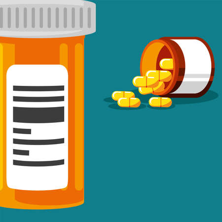 medicines pills treatment and prescriptionのイラスト素材