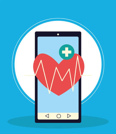 smartphone medicine app health onlineのイラスト素材