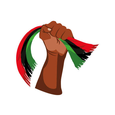 hand african flag isolated iconのイラスト素材