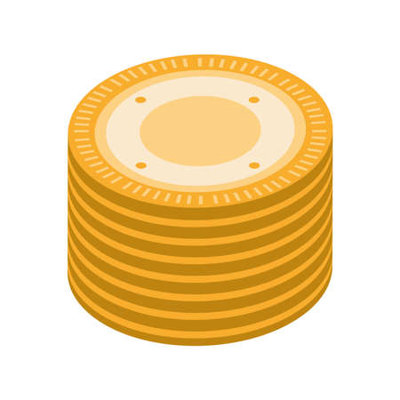 stack coins isometric isolated designのイラスト素材