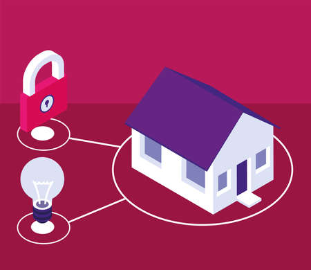 smart home automation security energyのイラスト素材
