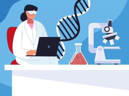 medical doctor genetic science discoveryのイラスト素材