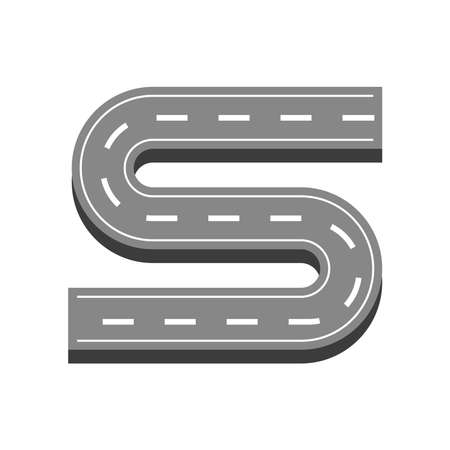 winding road trip isolated designのイラスト素材