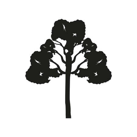 silhouette tree drawing isolated designのイラスト素材