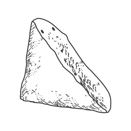 sketch slice bread isolated iconのイラスト素材