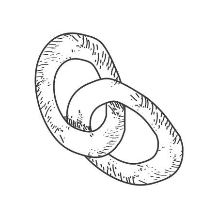 doughnuts bread sketch isolated iconのイラスト素材