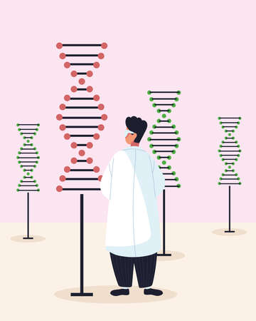 doctor structure dna genetic scienceのイラスト素材