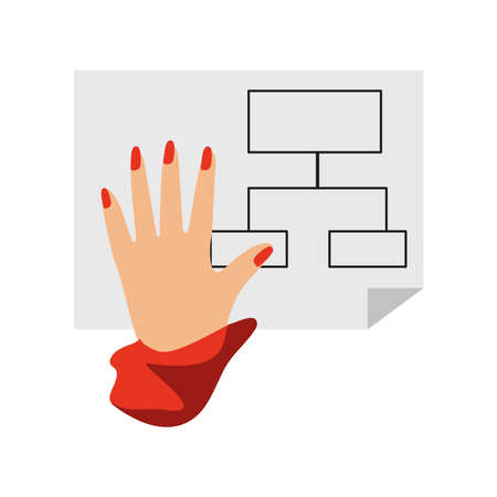 female hand organization chartのイラスト素材