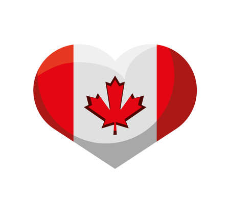 canadian flag in heartのイラスト素材