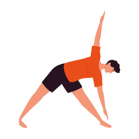 man practicing yogaのイラスト素材