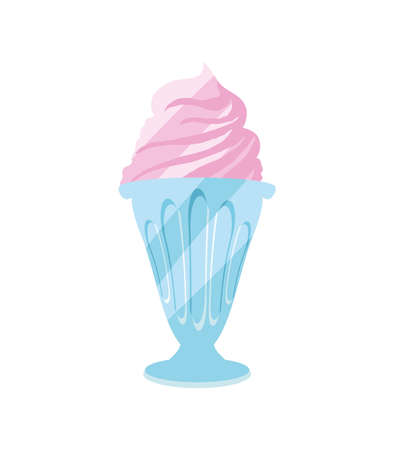 ice cream on glass cupのイラスト素材