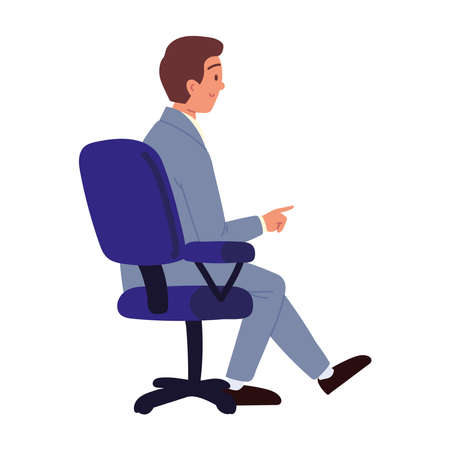 businessman sitting on chairのイラスト素材