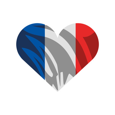 heart french flagのイラスト素材
