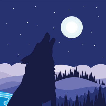 silhouette lonely wolf