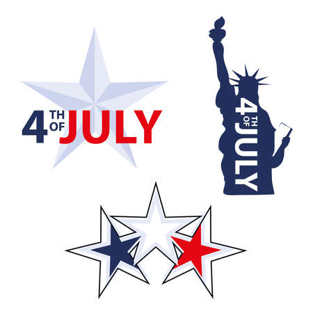 4th of july setのイラスト素材