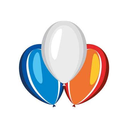 balloons french flag colorのイラスト素材