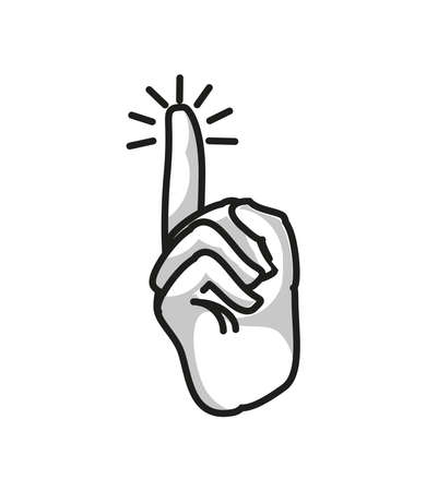 index finger upのイラスト素材