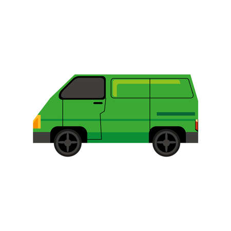 green van car transportのイラスト素材
