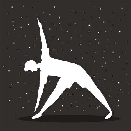 yoga silhouette manのイラスト素材
