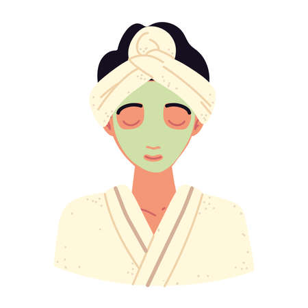 woman with green mask spaのイラスト素材