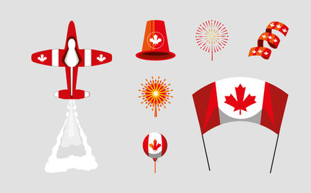 canadian party celebrationのイラスト素材