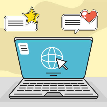 computer social media smsのイラスト素材