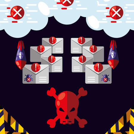 cyber crime spamのイラスト素材