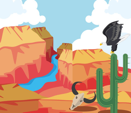 great canyon riverのイラスト素材