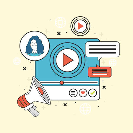 social media marketingのイラスト素材