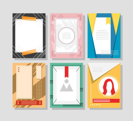 set of social media post templateのイラスト素材