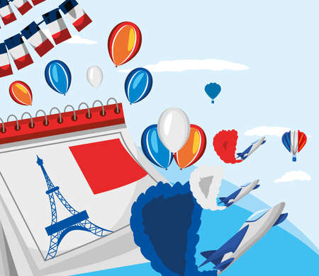 bastille day celebrationのイラスト素材