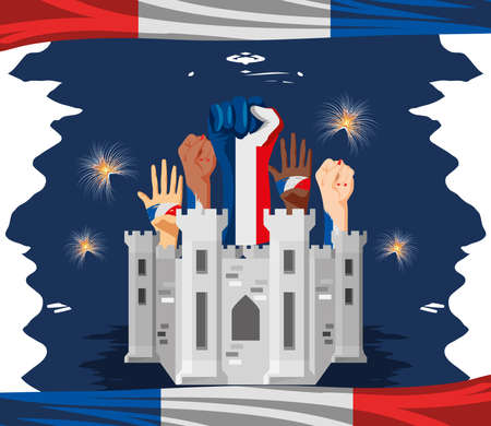 bastille day franceのイラスト素材
