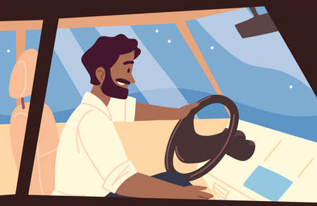 man driving a carのイラスト素材