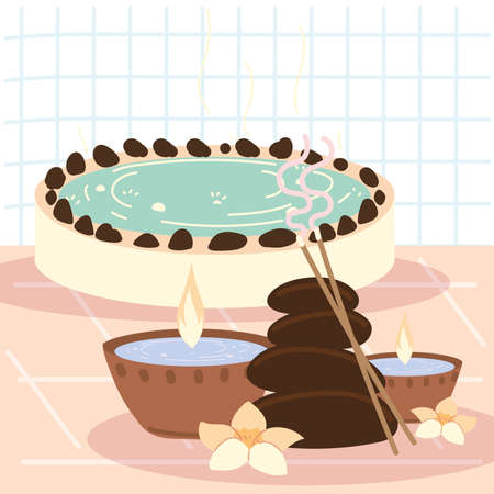 spa hot stone designのイラスト素材