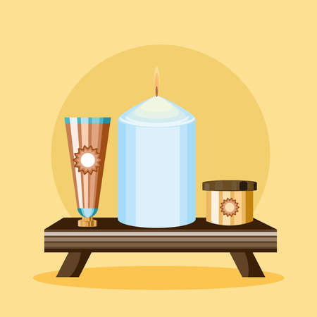 candle spa creamのイラスト素材