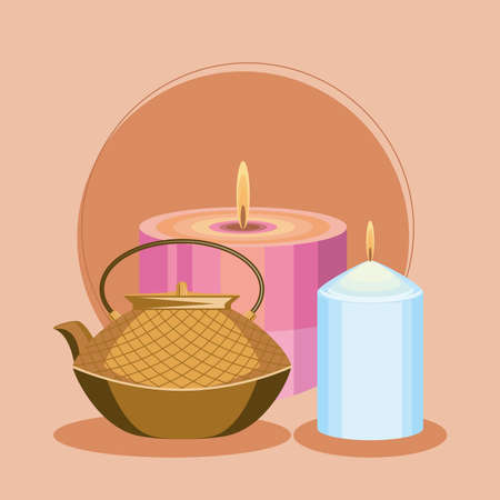 candles aroma teapotのイラスト素材