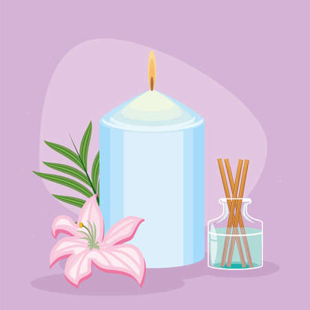 candle sticks aromatherapyのイラスト素材