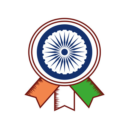 india wheel and flagのイラスト素材