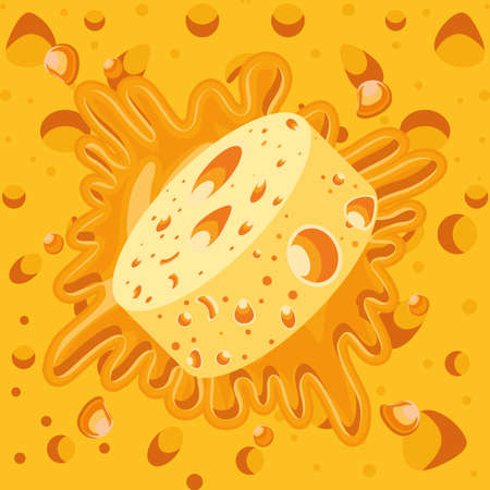 round cheese splashのイラスト素材