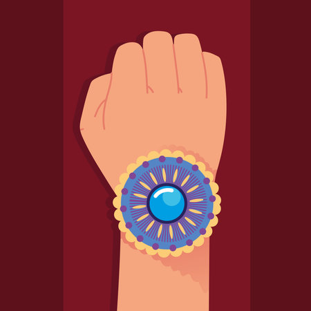 hand with blue braceletのイラスト素材