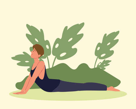 woman in yoga postureのイラスト素材