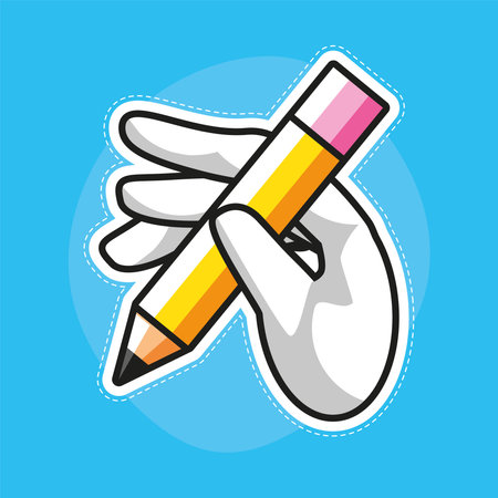 hand holds pencilのイラスト素材