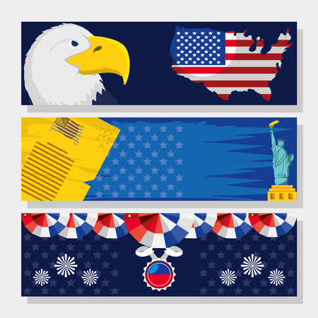 american celebration bannerのイラスト素材