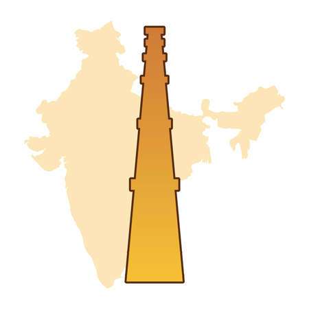 map of india and monumentのイラスト素材