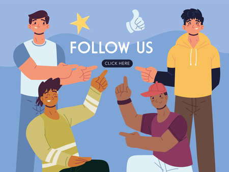 follow us click buttonのイラスト素材