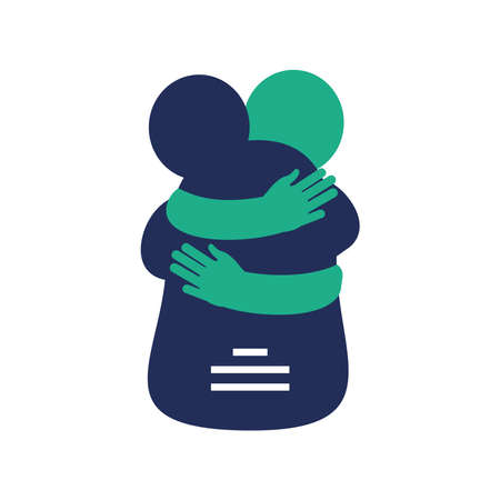 embraced people friendshipのイラスト素材