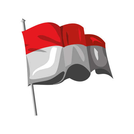 waving indonesia flagのイラスト素材