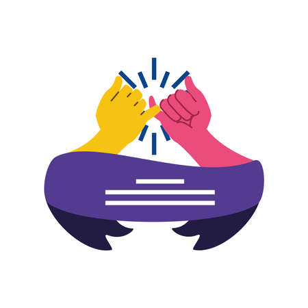 hands linked iconのイラスト素材