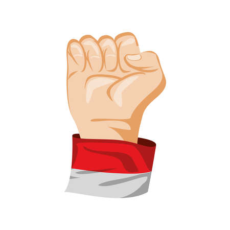 raised hand powerのイラスト素材