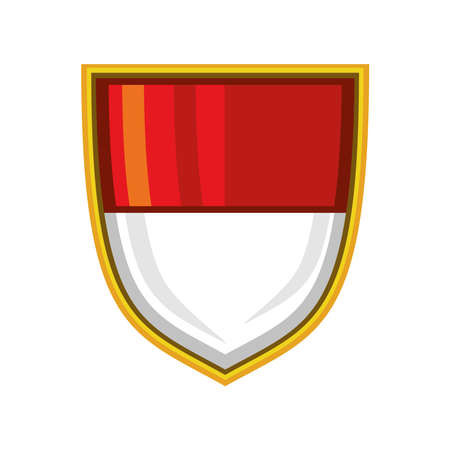 indonesia flag shieldのイラスト素材